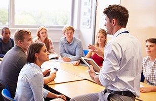 high school students working together 