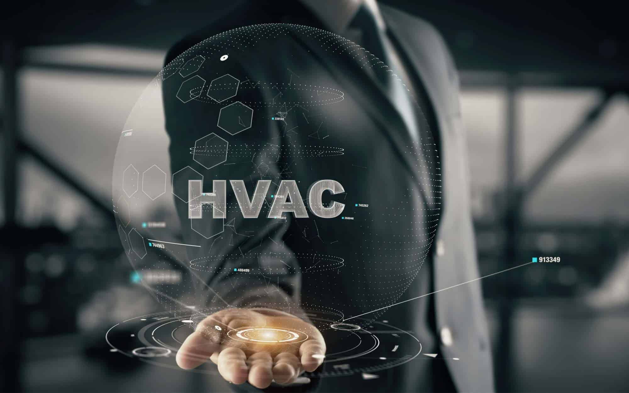 hvac graphic on top of a hand holding it
