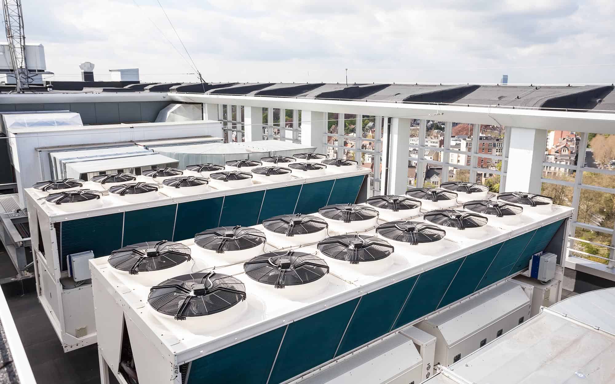 commercial AC units on a roof